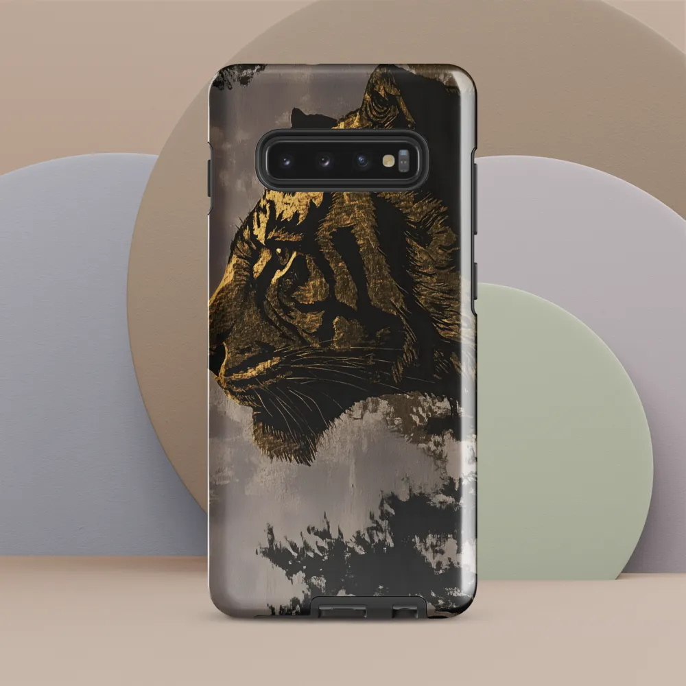 Majestic Silence: The Golden Tiger | Phone Case |  S10 Plus | Tough Case | Glossy