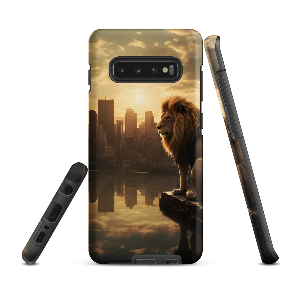 The Lion's Gaze Over the Urban Symphony