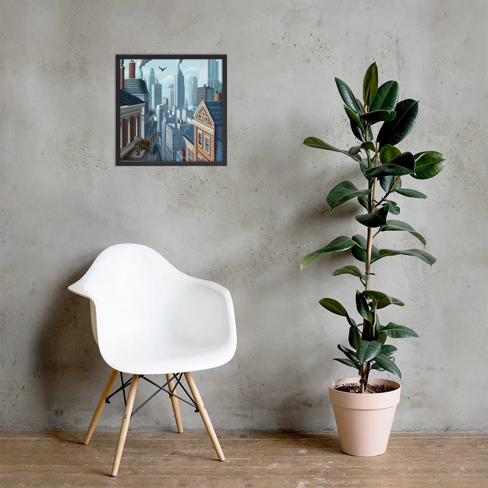 Urban Symphony | Poster with Black Frame | 18″×18″