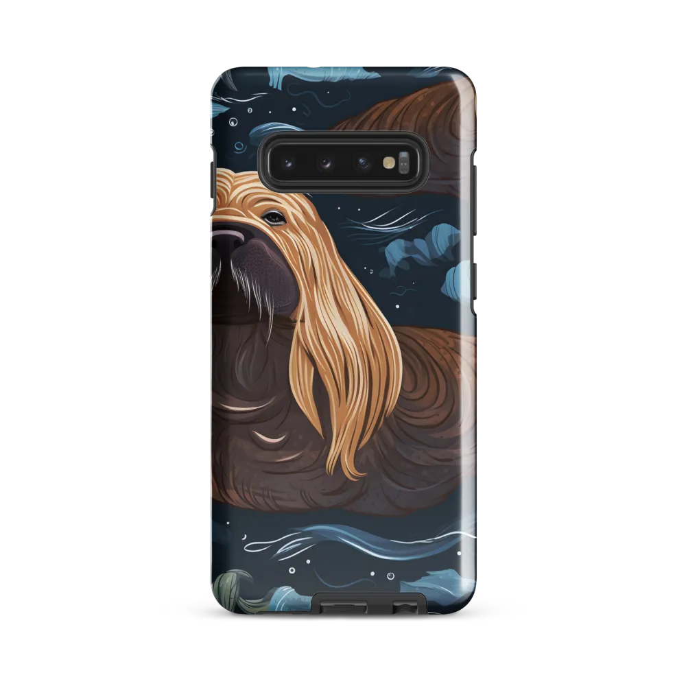 Whimsical Walruses in Deep Blue | Phone Case |  S10 Plus | Tough Case | Glossy