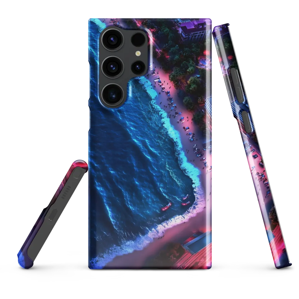 Twilight Reflections: A Serene Beach Aerial | Phone Case |  S23 Ultra | Snap Case | Glossy