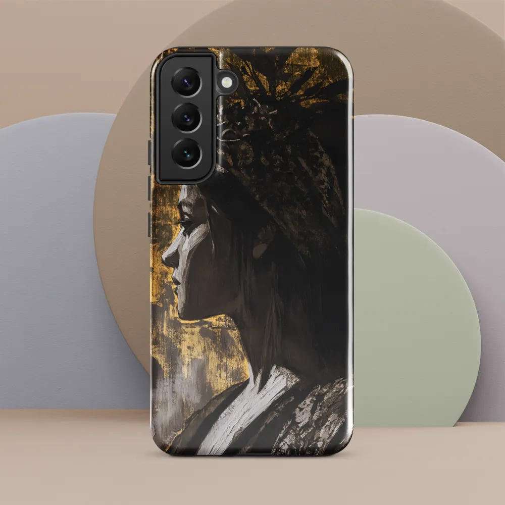 Golden Elegance: A Modern Profile Portrait