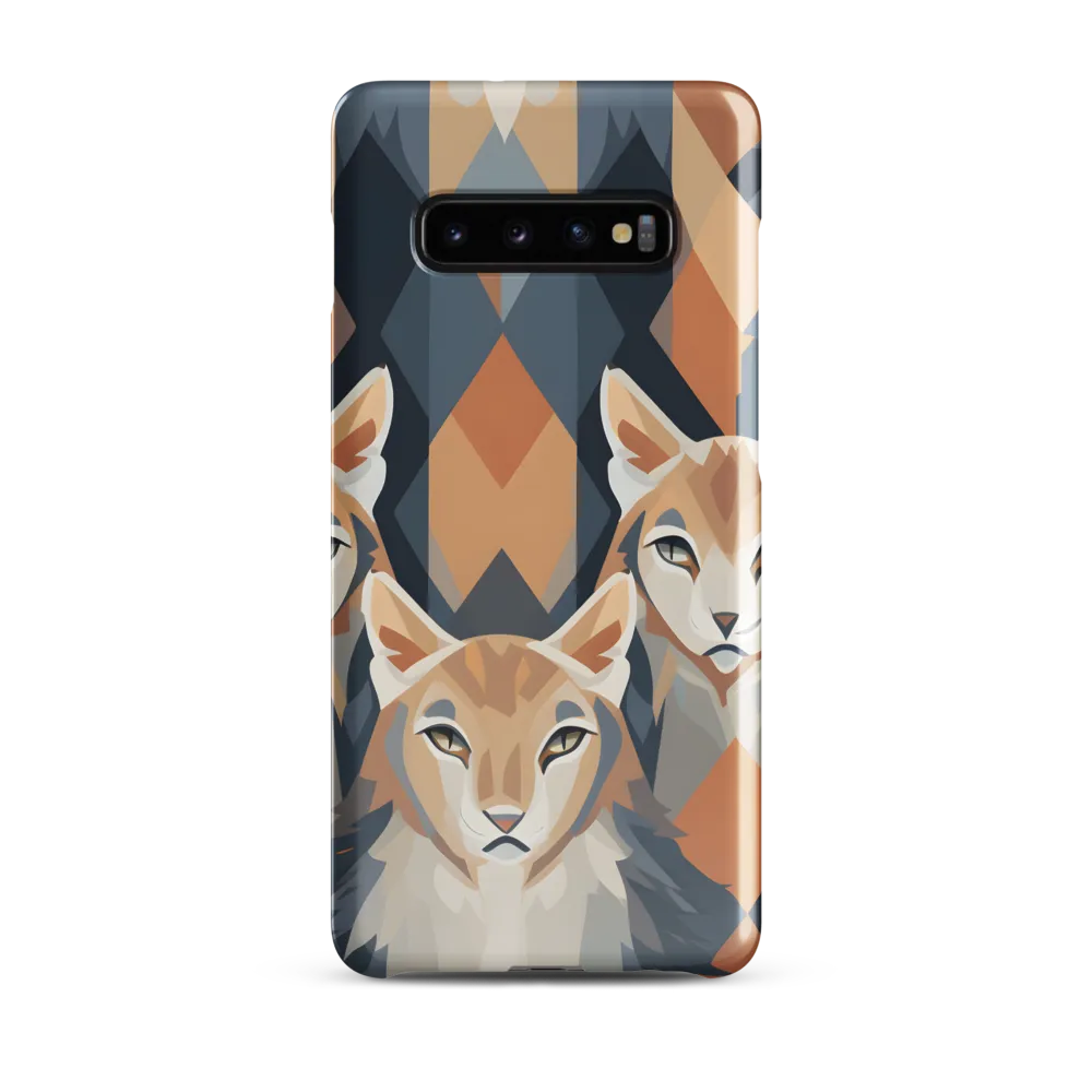 Elegance in Geometry: The Foxes | Phone Case |  S10 Plus | Snap Case | Glossy