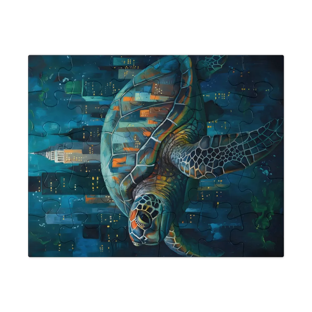 Urban Sea Turtle 
 Jigsaw Puzzle in Tin Box