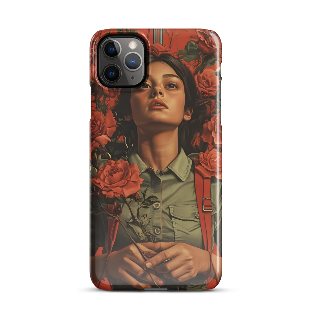 Harmony and Strength: A Portrait Among Roses | Phone Case |  11 Pro Max | Snap Case | Glossy