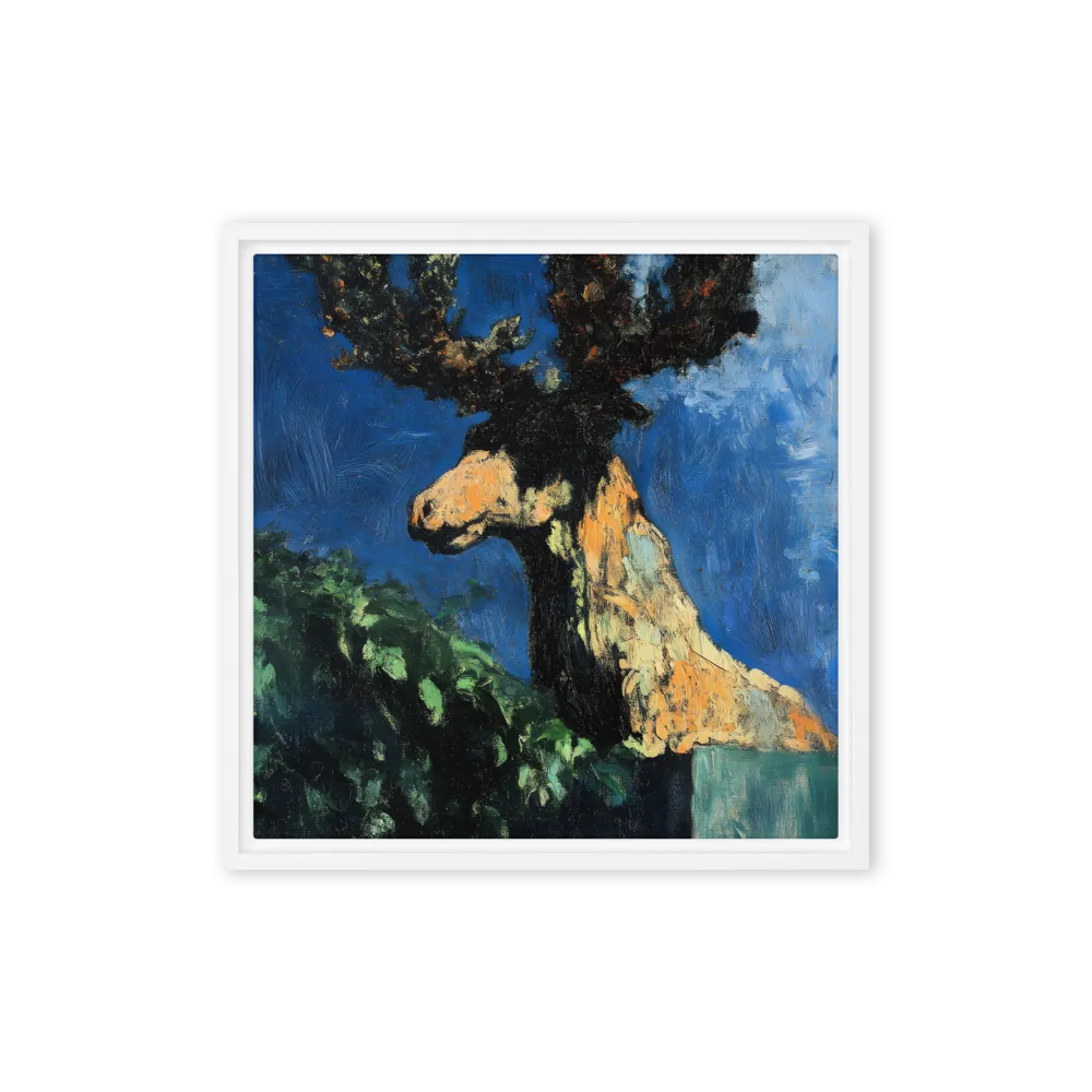 The Majestic Deer in Nature | Canvas with White Frame | 16″×16″