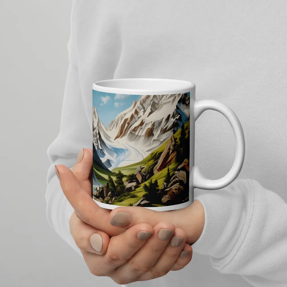 Majestic Cascade: A Mountain Masterpiece | Mugs | Multiple Sizes & Colors