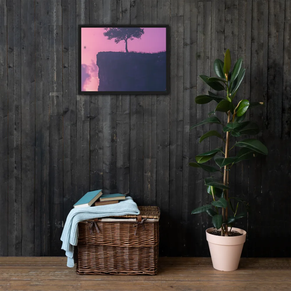 Solitude on the Edge | Canvas with Black Frame | 18″×24″