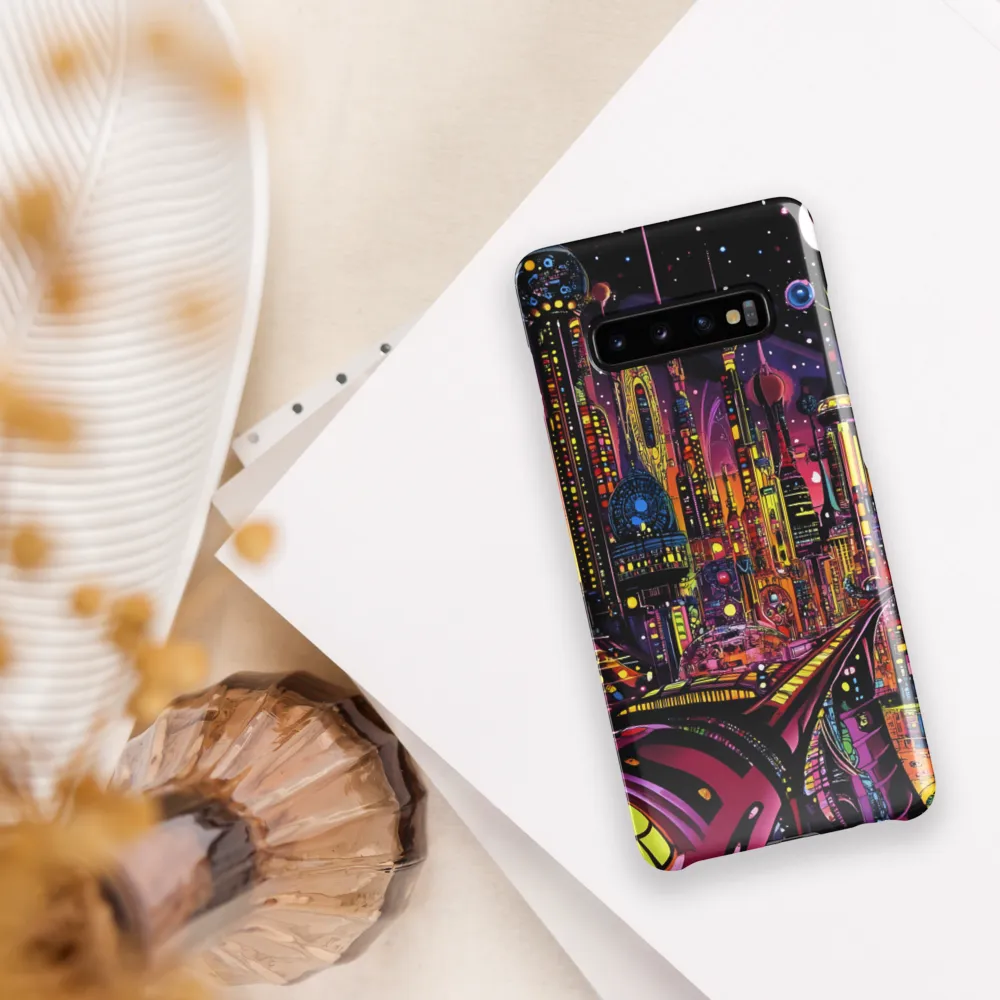 Neon Odyssey: A Journey Through Futuristic Realms | Phone Case |  S10 Plus | Snap Case | Glossy