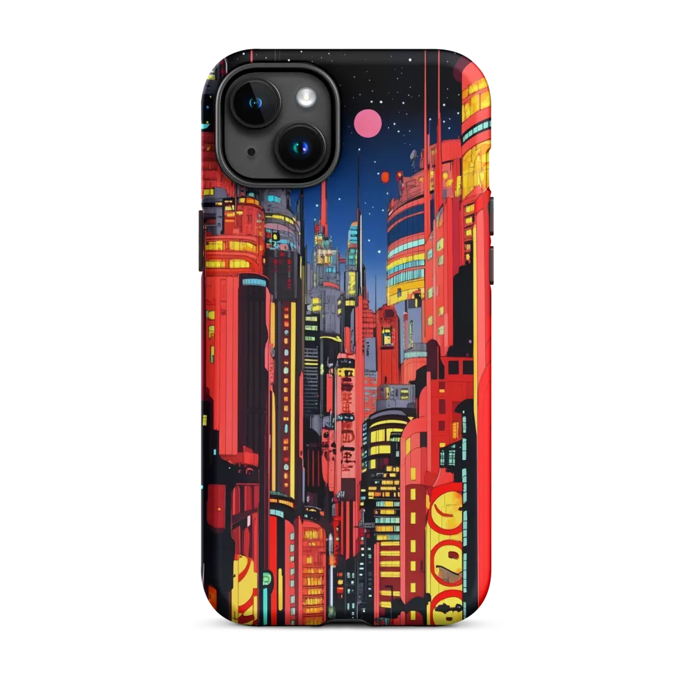 Neon Dreams: A Cyberpunk Cityscape | Phone Case |  15 Plus | Tough Case | Matte