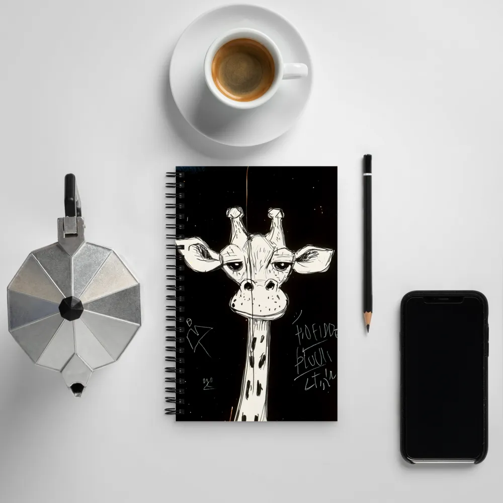 Whimsical Giraffe in Ink | Spiral Notebook