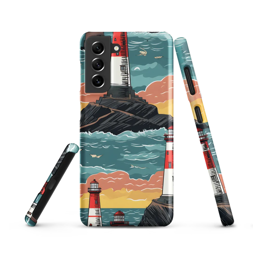 Lighthouses in a Whimsical Ocean | Phone Case |  S21 | Snap Case | Matte