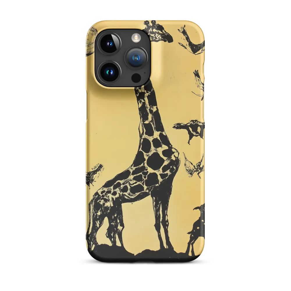 Whimsical Harmony of Giraffe and Birds