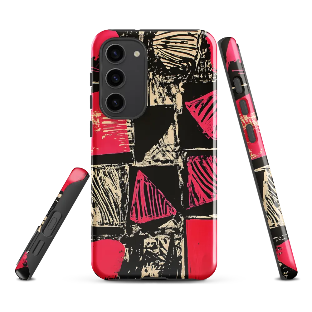 Geometric Symphony in Pink and Black