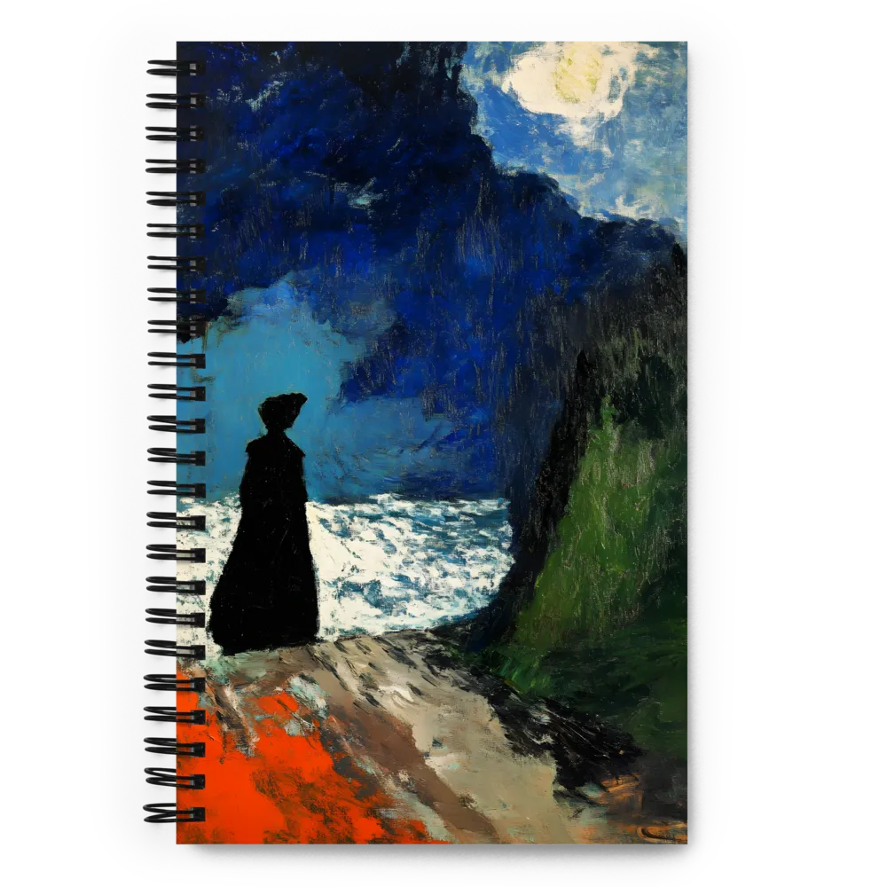 Solitary Reflection by the Sea | Spiral Notebook