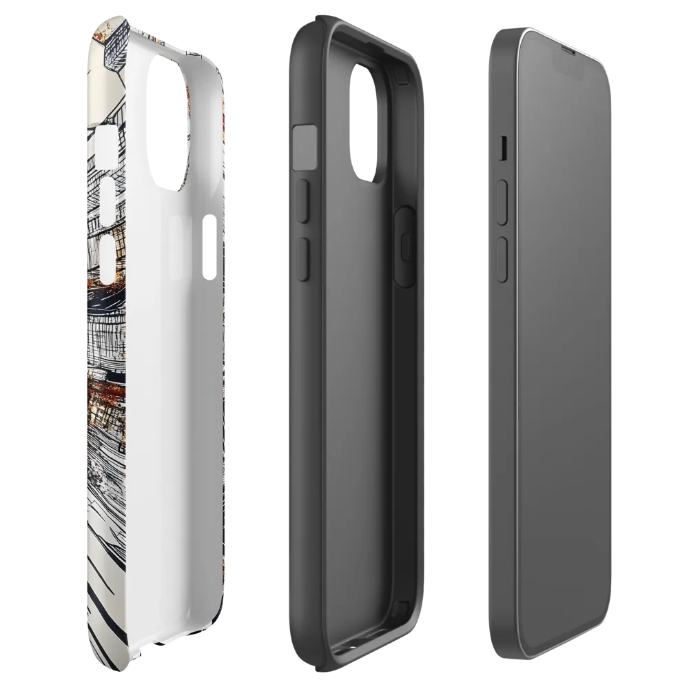 Urban Symphony: Aerial View of Life | Phone Case |  14 Plus | Tough Case | Matte