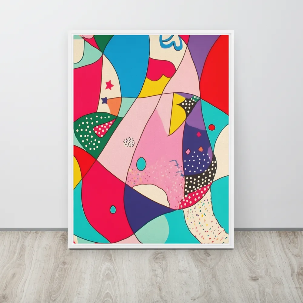 Playful Geometry in Color | Canvas with White Frame | 24″×32″