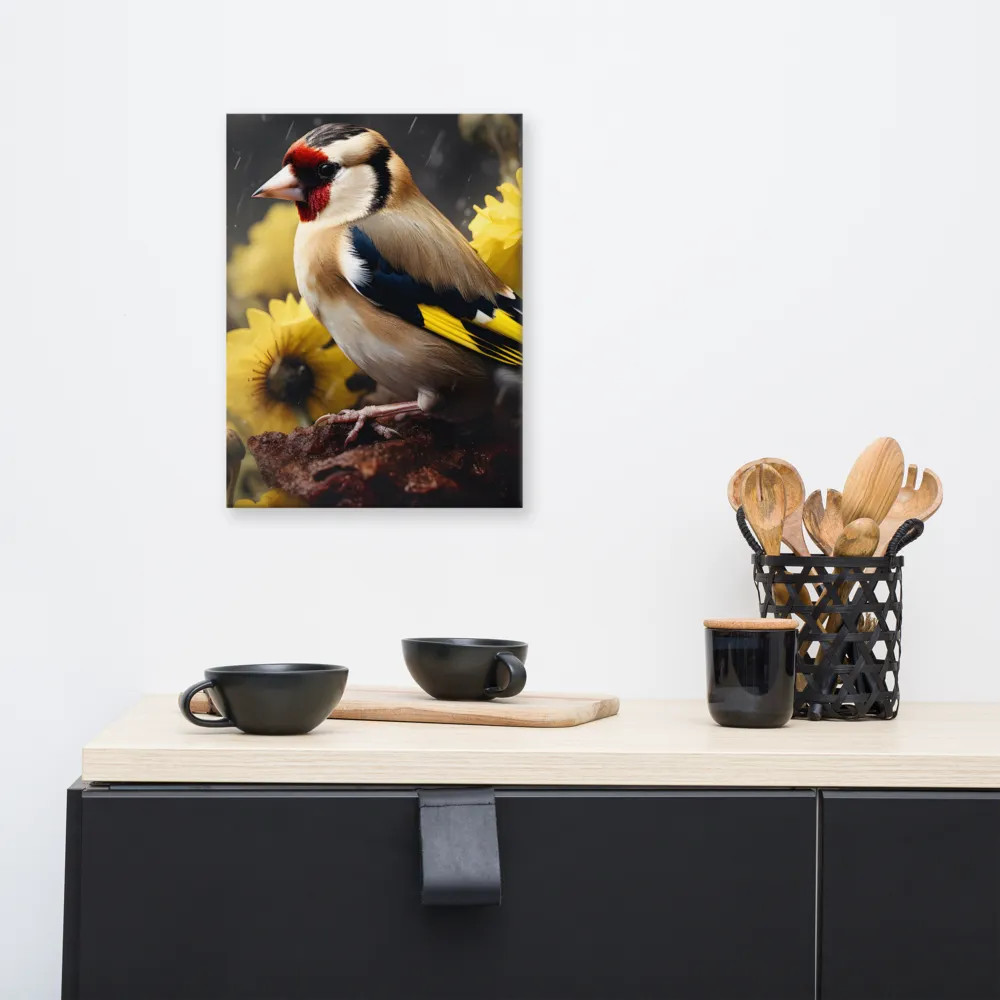 Harmony in Nature: A Goldfinch Amidst Blooms