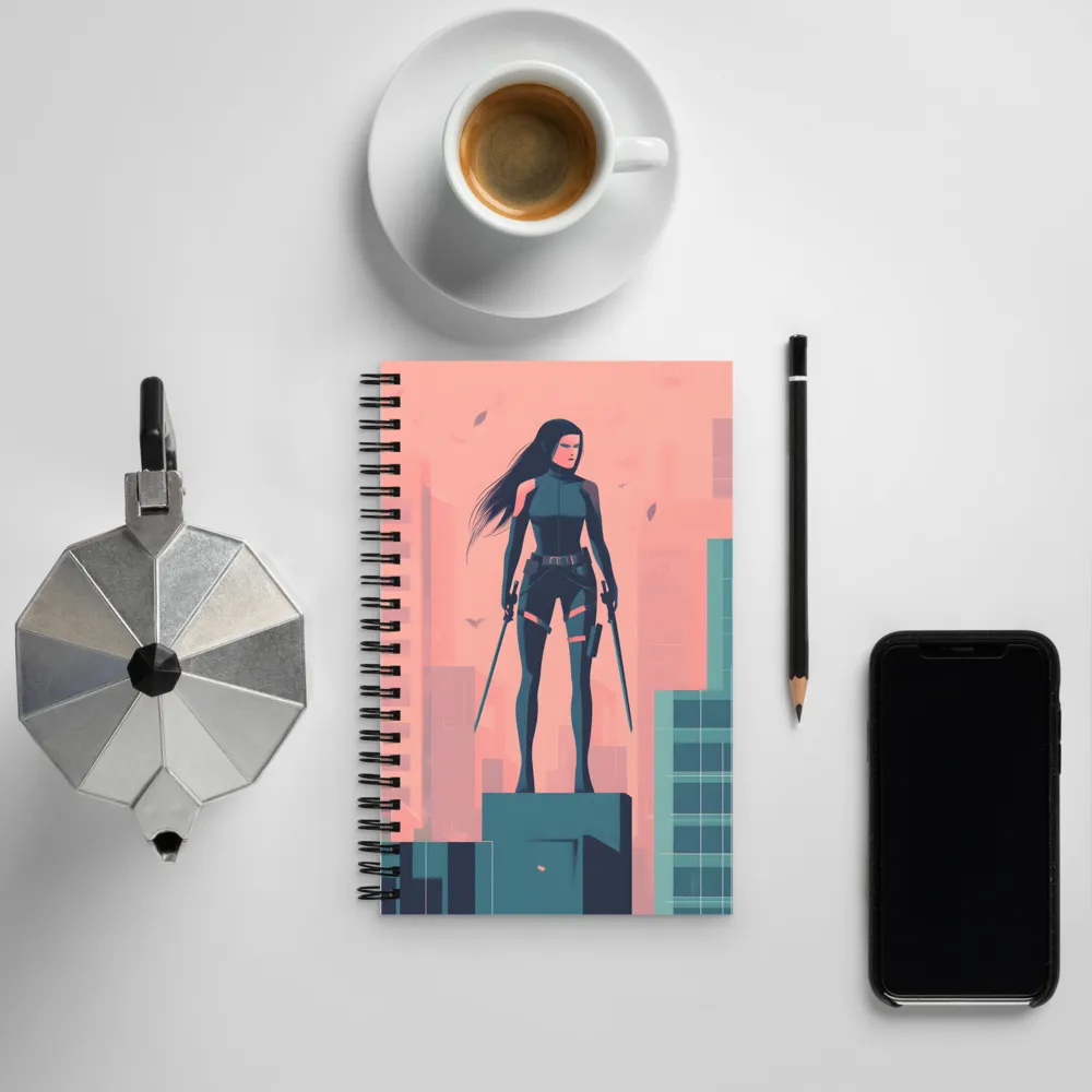 Urban Sentinel: A Warrior's Stand | Spiral Notebook