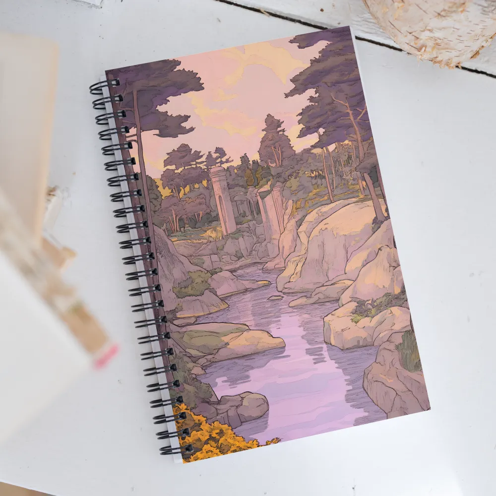 Tranquil Reverie: A Serene Landscape | Spiral Notebook