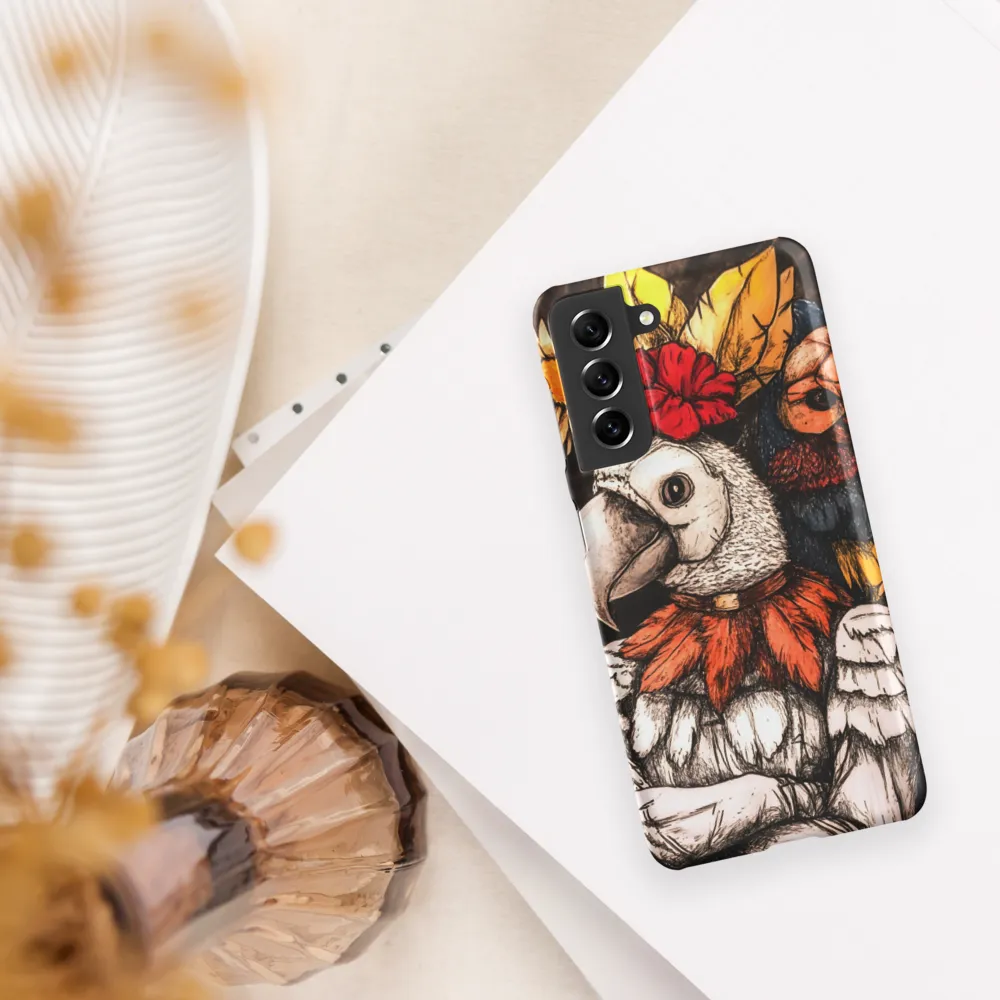 The Surreal Guardian: A Dance of Feathers and Flowers
