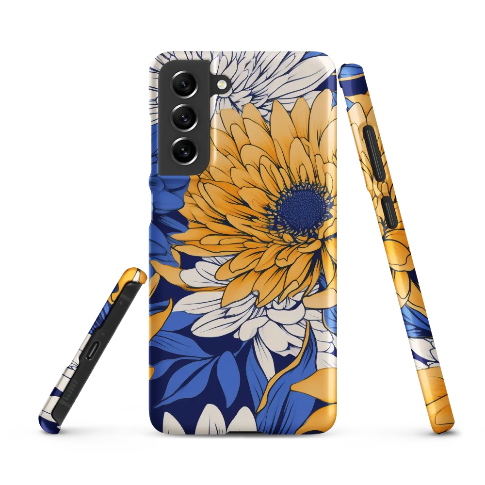 Floral Harmony in Blue and Yellow