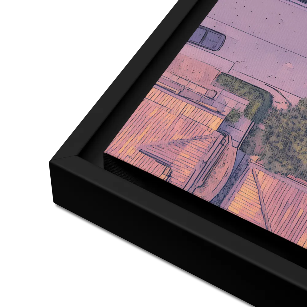 Aerial Serenity: Suburban Oasis | Canvas with Black Frame | 16″×16″