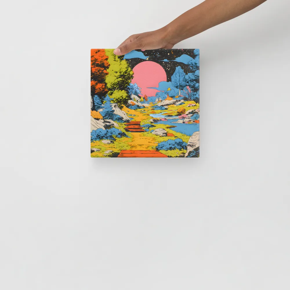 Pink Moon Path 
 Canvas | 10″x 10″