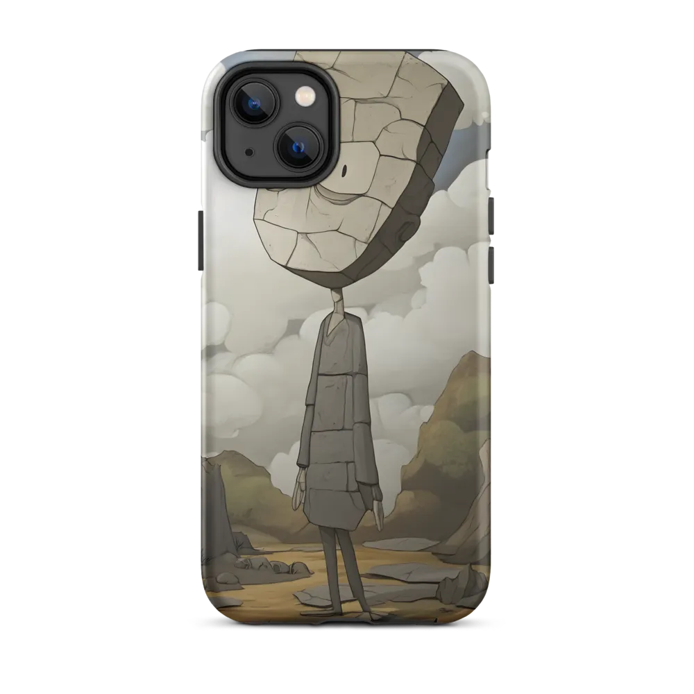 Whimsical Stone Figure in a Rocky Landscape | Phone Case |  14 Plus | Tough Case | Matte