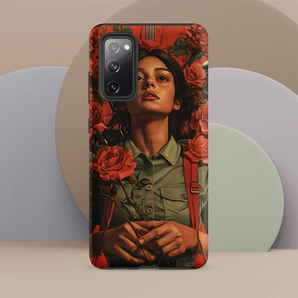 Harmony and Strength: A Portrait Among Roses
