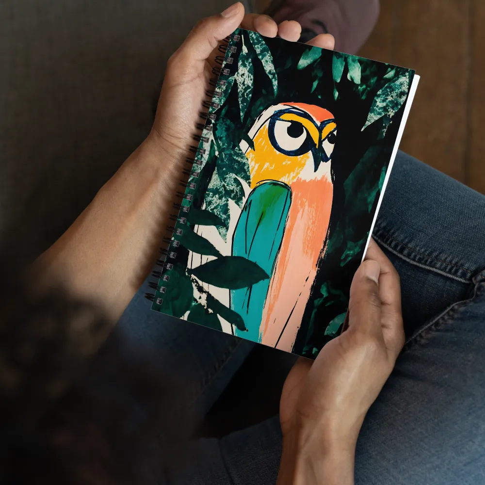 Camouflaged Majesty: The Abstract Owl | Spiral Notebook