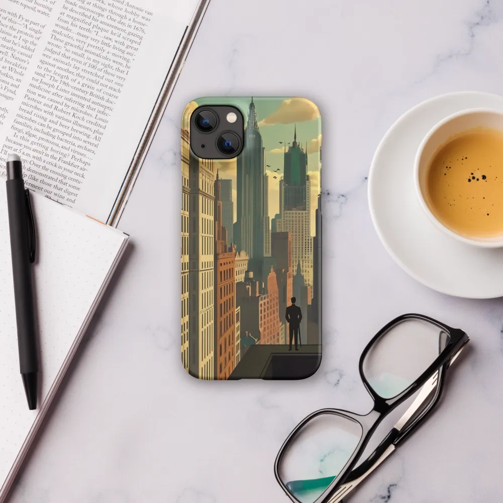 Urban Dreams: A Silhouette in Art Deco Cityscape