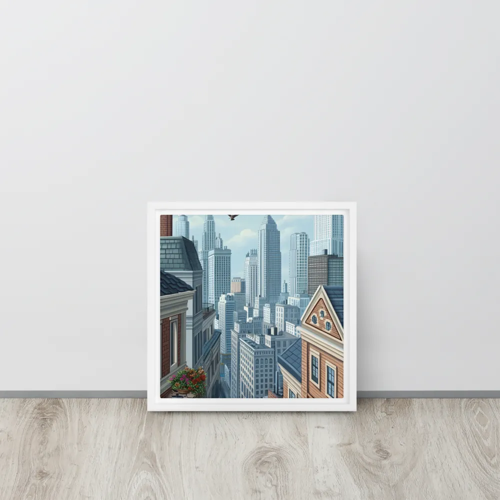 Urban Symphony | Canvas with White Frame | 12″×12″
