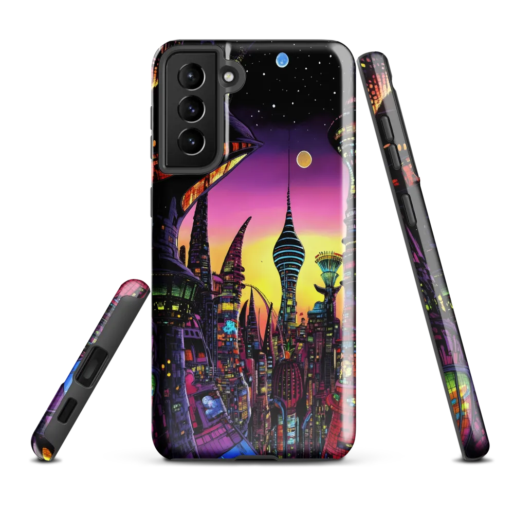 Futuristic Cityscape at Dusk | Phone Case |  S21 Plus | Tough Case | Glossy