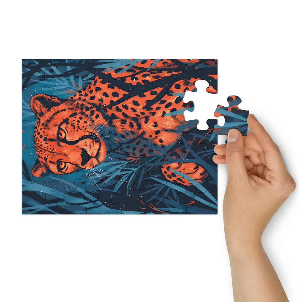 Cheetah at Dusk 
 Jigsaw Puzzle in Tin Box