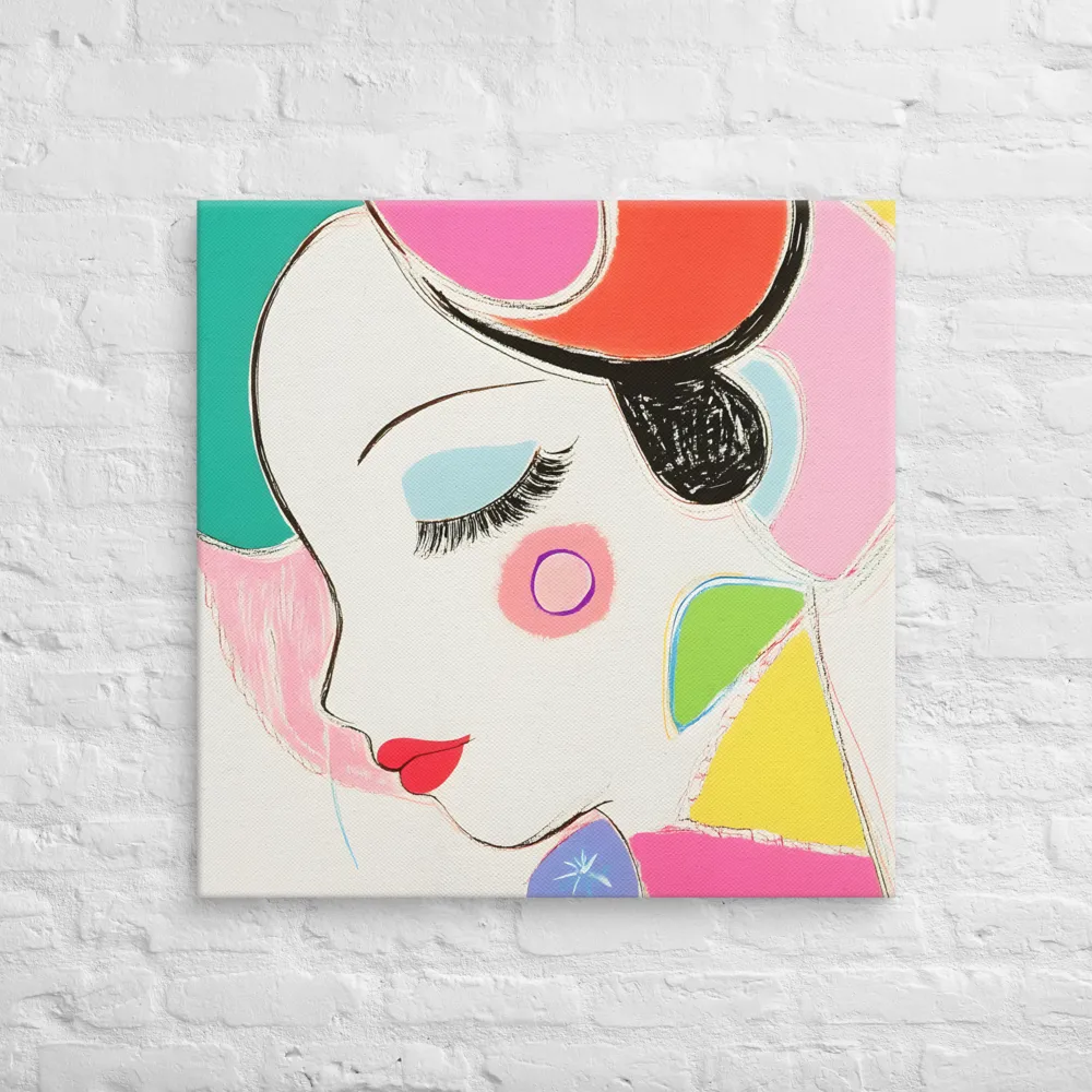 Whimsical Portrait in Colorful Abstraction | Canvas | 30″×30″