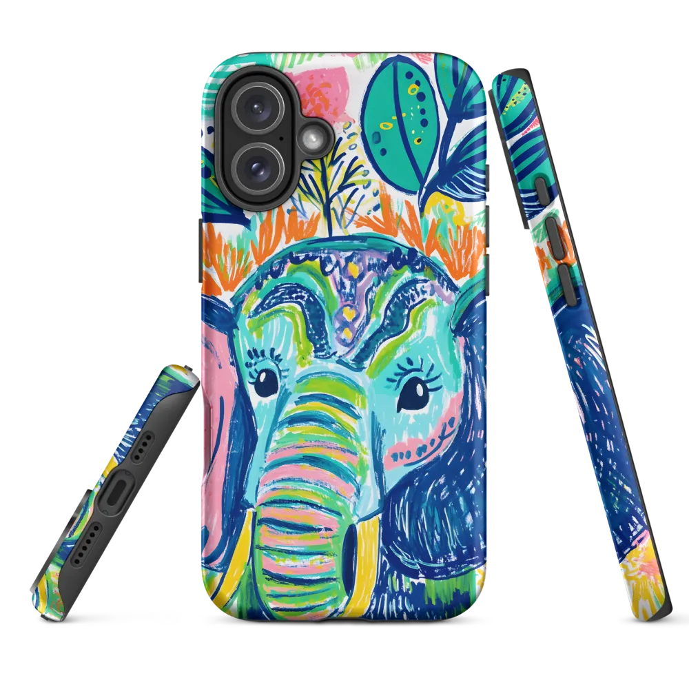 Whimsical Elephant Portrait | Phone Case |  16 Plus | Tough Case | Matte