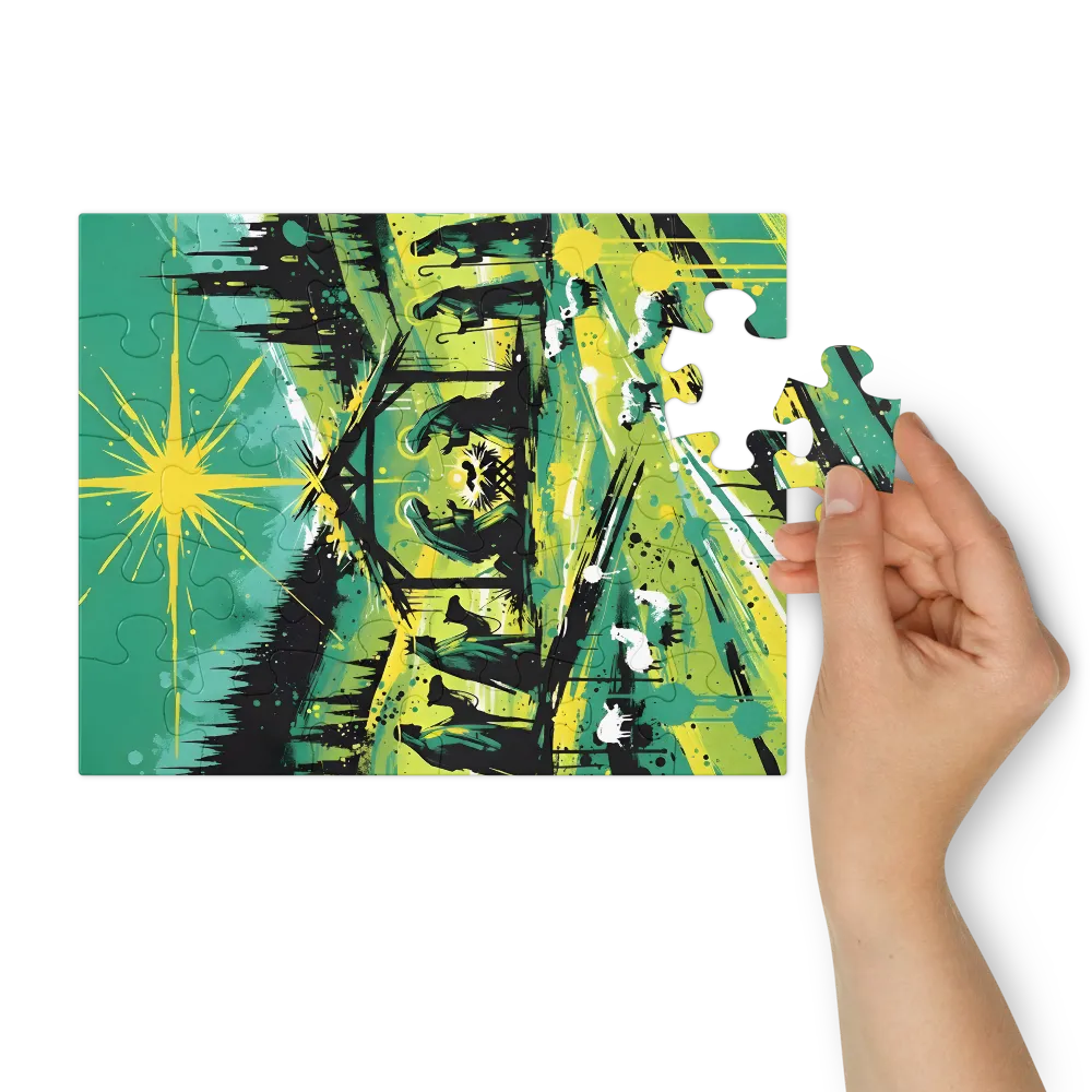 Star Over the Manger 
 Jigsaw Puzzle in Tin Box