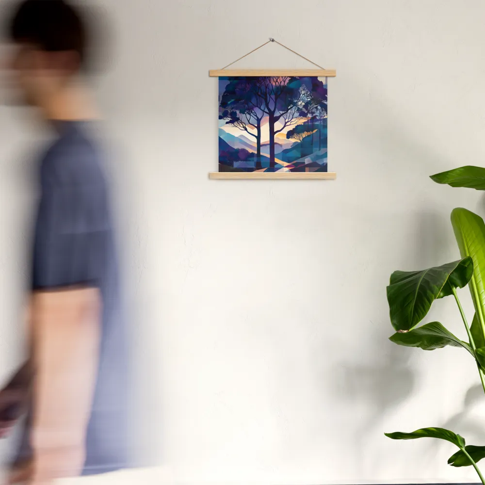 Tranquil Geometry: A Journey Through Color | Poster With Oak Wood Hanger | 14″×14″