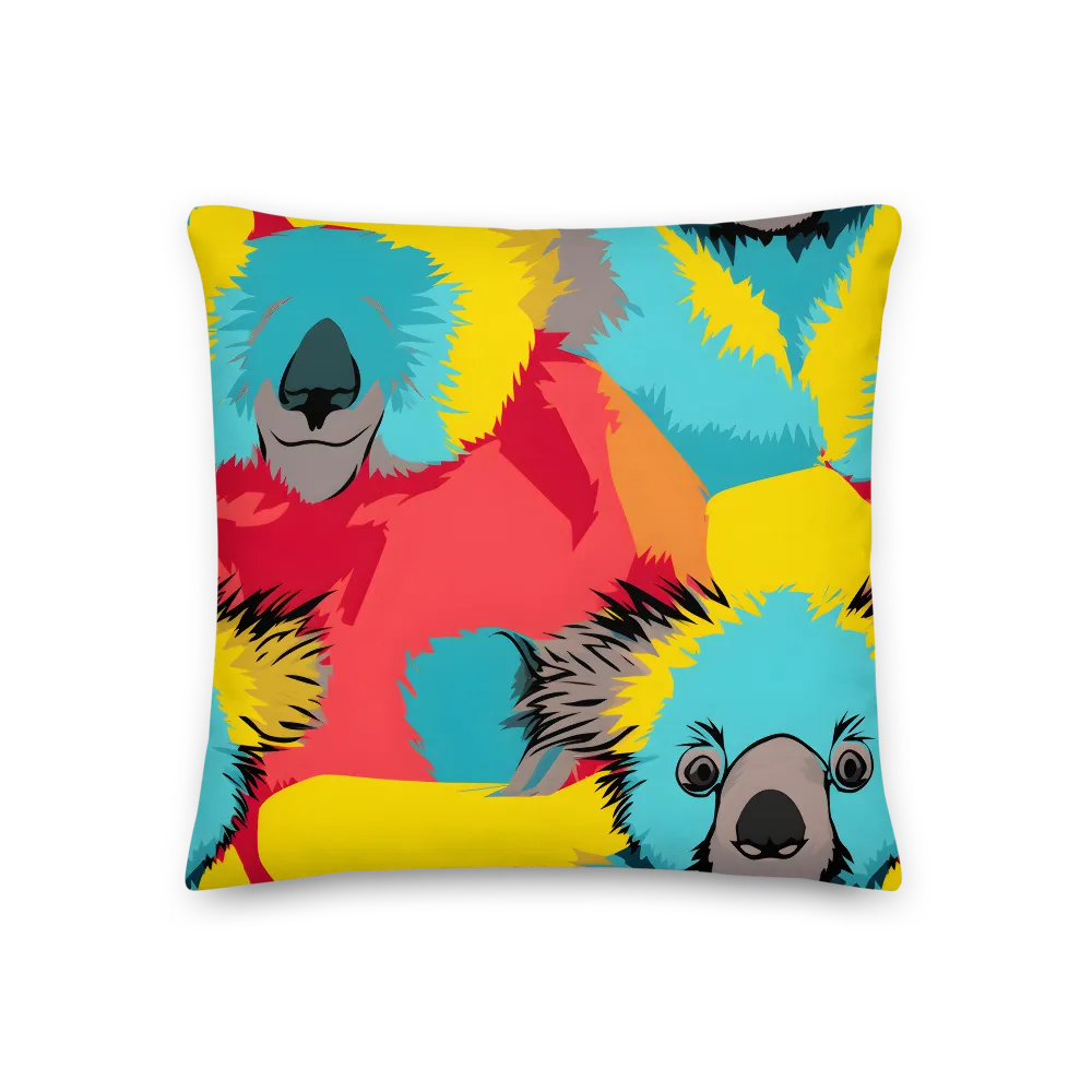 Whimsical Koalas in Vibrant Colors | Pillow | 18″×18″