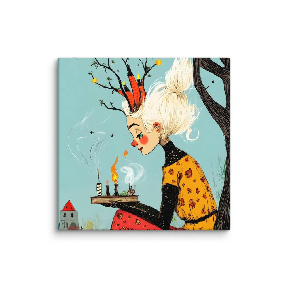 Whimsical Nature Girl | Canvas | 30″×30″