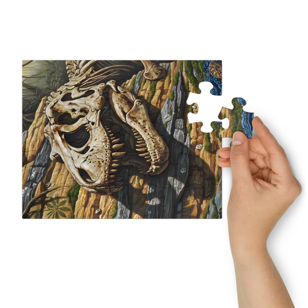 Tyrannosaurus Skull 
 Jigsaw Puzzle in Tin Box
