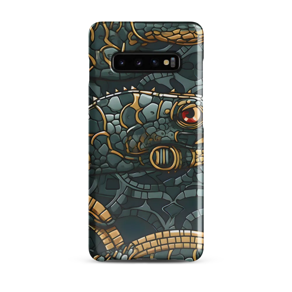 Reptilian Elegance: A Digital Art Nouveau Tapestry | Phone Case |  S10 Plus | Snap Case | Glossy