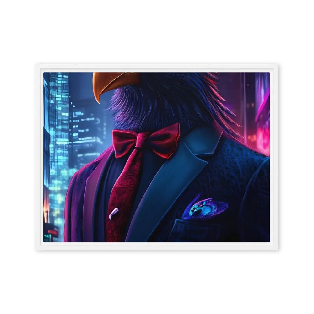 The Dapper Avian | Canvas with White Frame | 18″×24″