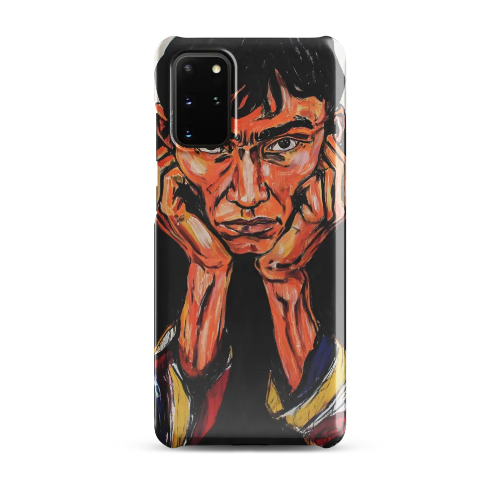 Contemplative Intensity: An Expressionist Portrait | Phone Case |  S20 Plus | Snap Case | Glossy