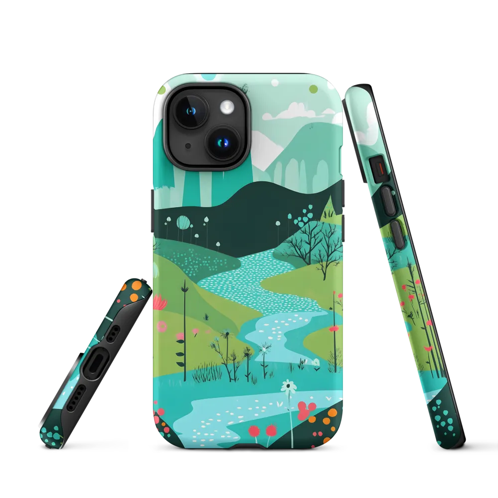 Whimsical River in a Lush Landscape