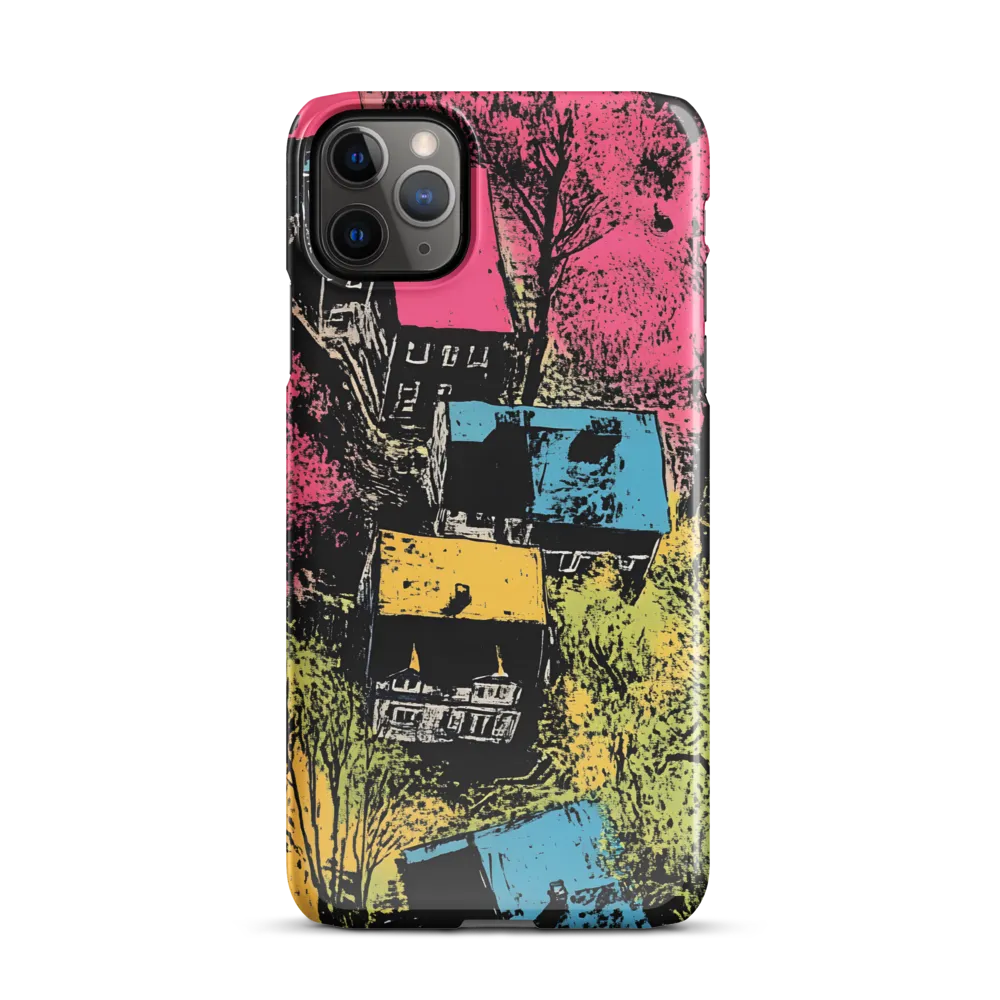 Whimsical Rooftops: A Colorful Landscape | Phone Case |  11 Pro Max | Snap Case | Glossy