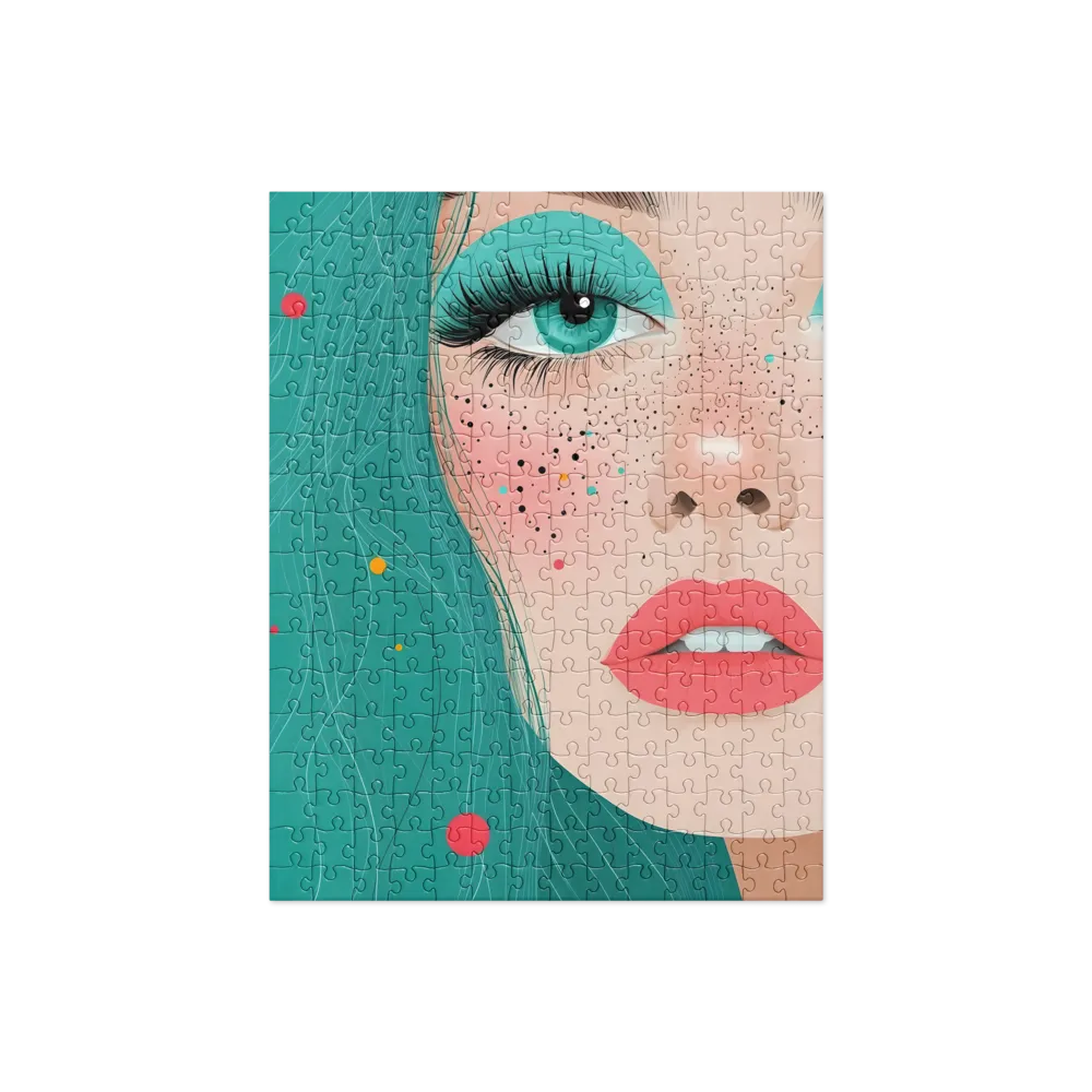 A Playful Portrait: Turquoise Temptation | Jigsaw Puzzle | 252 pieces