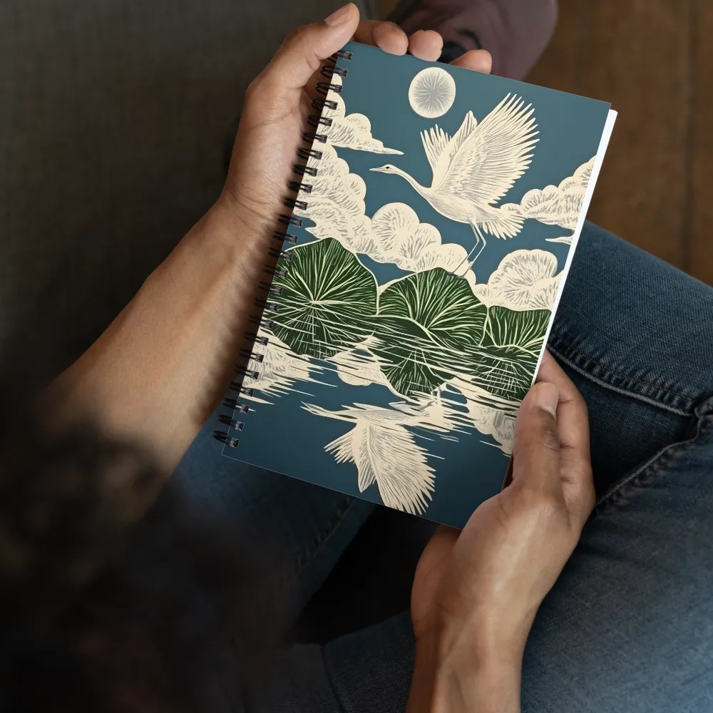 Ethereal Flight Over Water Lilies | Spiral Notebook