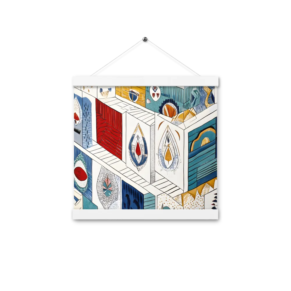 Symphony of Geometric Harmony | Poster With White Wood Hanger | 12″×12″